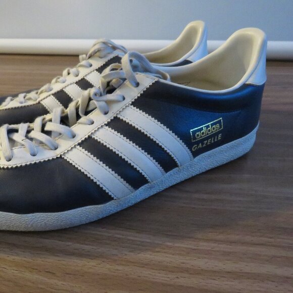 ADIDAS Gazelle OG Legend Ink & Running White Sneakers Shoes Retro Men's US 8.5 - Picture 3 of 15